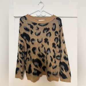 Mustard Seed Leopard Print Sweater